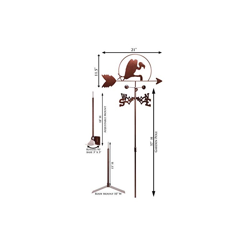 SWEN Products Buzzard Vulture Weathervane Interchangeable Top Arrow Only
