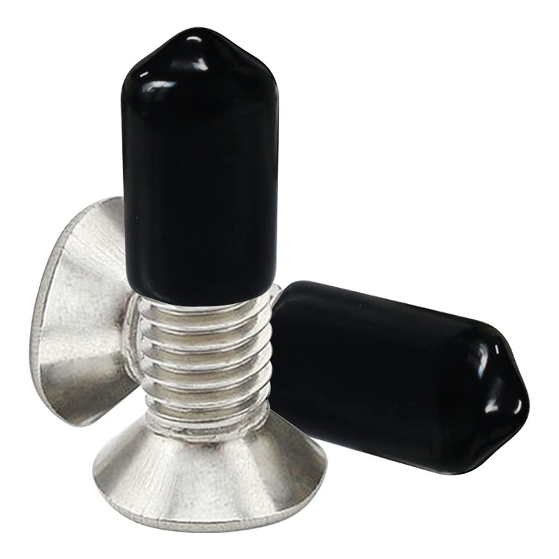50pcs Vinyl Flexible End Caps, Rubber End Caps, Black Bolt