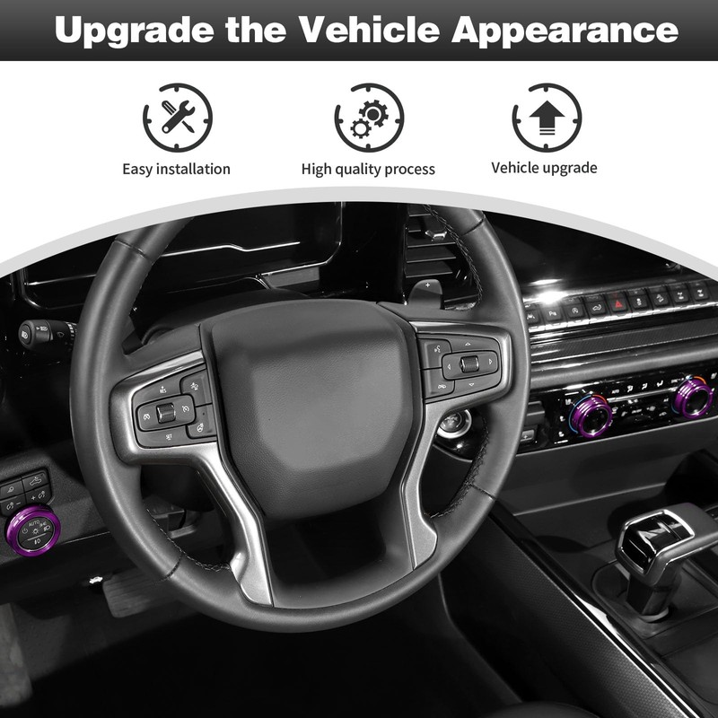 CheroCar Center Console Radio AC Knobs Cover Air Conditioner Knob