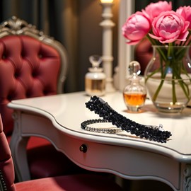 Black Rhinestone Hair Clips for Women - Handmade Metal Barrettes with Crystal Accents | Elegant Non-Slip Hair Holders Daily Styling