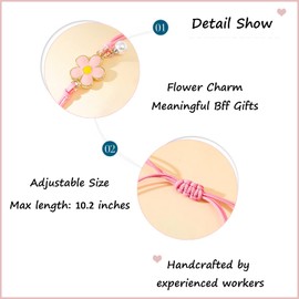 HOHOTANG Best Friend Bracelets for 3, Friendship Bff Matching Bracelet, Trio Bracelets for Best Friends, Pinky Promise Adjustable Birthday Bracelet for Women