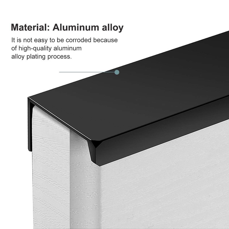 Derbway 4 Pieces Hidden Cabinet Handles, Invisible Handles, Cupboard Pull,