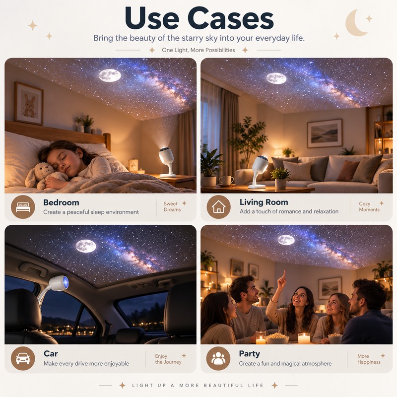 2-in-1 Galaxy Projector Night Light for Room Decor – 24