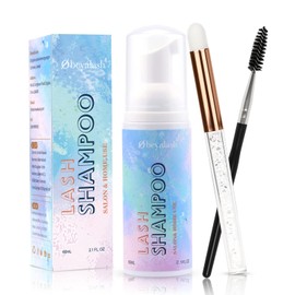 Eyelash Shampoo for Eyelash Extension 60 ml Eyelash Shampoo Eyelash Extension Shampoo Kit with Brush Lash Shampoo Eyelash Foam Cleanser