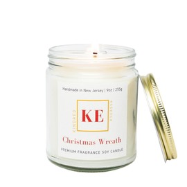 Kindred Essence Premium Home Fragrance Soy Candles for Christmas Holidays | Balsam Fir| Bayberry | Christmas Wreath | 9oz Jar (Christmas Wreath)