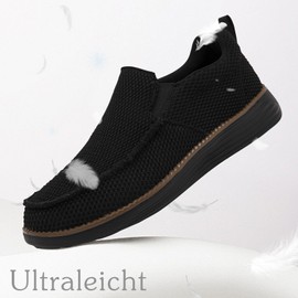 KTVHYW Men's Loafer Slip-On Shoes, Fashionable Casual Non-Slip Trainers, Soft, Comfortable and Breathable Sports Shoes, black, 44 EU