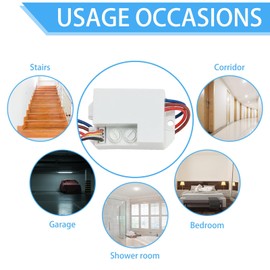 Vidacharmy Adjustable Infrared Sensor Switch, Mini Infrared Motion Detector for Indoor Installation, Built-in Motion Detector 220V, Range 6m/120°