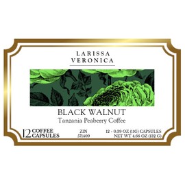 Black Walnut Tanzania Peaberry Coffee (Single Serve K-Cup Pods) (Gourmet, Naturally Flavored, Whole Coffee Beans) (12 pods, ZIN: 571409)