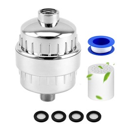 QWORK® 20-layer shower filter, high-performance shower head, water filter with 2 filter cartridges to remove chlorine