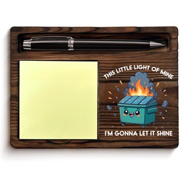 Funny Dumpster Fire Desk Accessories Office Decor Humor Office Gifts for Coworkers Colleagues Employees This Little Light of Mine Sticky Note Holder