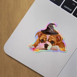 Holographic Decal Stickers of Cute Dog Premium Waterproof Vinyl Decal Stickers for Laptop Phone Accessory Helmet Car Window Mug Tuber Cup Door Wall Decoration ANDVER3g9445aHO