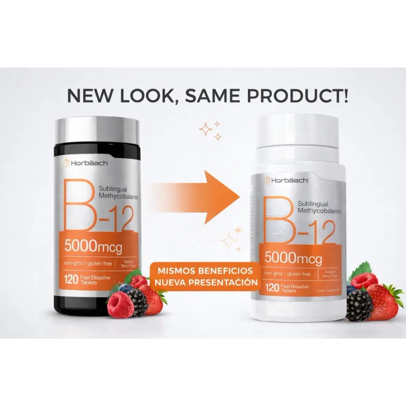 Vitamina B12 Metilcobalamina 5000mcg Sublingual 120 Tabletas