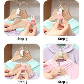 50 Pcs Clothes Hanger Connector Hooks, Space Saving Hanger Connector Multi-Layer Hanger Hooks, Mini Stacked Hanger Hooks Bearing Hanger Connector for Wardrobe Closet, Hanger Hooks (White)