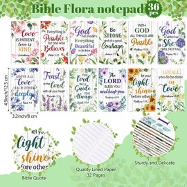 Seajan 108 Pcs Bible Verses Gift Set Christian Notepads Pocket Notebooks Motivational Scripture Ballpoint Pens Religious Inspirational Bookmarks for Women Men School Office Church Christmas Gift