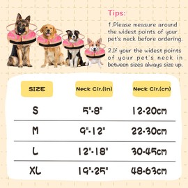Dog Cone, Inflatable Dog Cone Collar for Large Medium Small Dogs, Soft Cone for Dogs Cats, Dog Donut Collar, Dog Cone Alternative After Surgery for Preventing Licking and Biting Wounds(L)