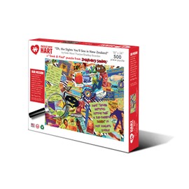 Hart Jigsaw Puzzle 500 Piece 18” x 24” Seek & Find Oh The Sights Youll See in New Zealand