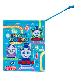 OSK CP-1 Lunch Bag, Lunch Bag, Drawstring Lunch Belt, Thomas the Tank Engine Cup Bag, Made in Japan, Blue, 6.1 x 7.5 inches (15.5 x 19 cm), Bottom 6.1 x 3.1 inches (15.5 x 8 cm)