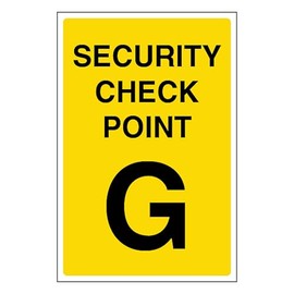 V Safety Security Check Point G 100 x 150 mm - 1mm Rigid Plastic