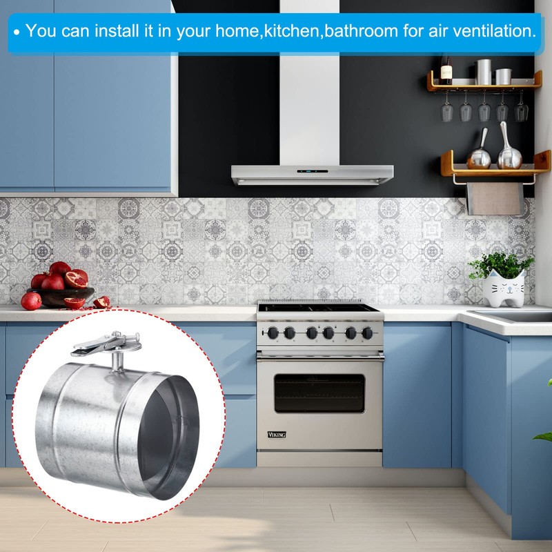 PATIKIL 8" HVAC Duct Manual Volume Damper, Metal Adjustment Airflow