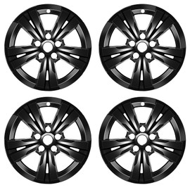 TULALUX Wheel Skins Compatible with Chevy Equinox 2010-2017; 17 inch Wheel Covers; Set of 4 Packs (Glossy Black)