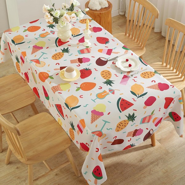 SASTYBALE Summer Tablecloth Rectangle 60 X 120 Inch, Lemon Ice