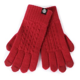 Thermal Gloves Womens - Winter Touchscreen Gloves Warm Soft Knitted Mittens for Outdoor Skiing Driving UK