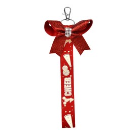 Cheer Backpack Keychains for Women Girls Red Bow Bag Charm for Cheer Bag Bookbag Glitter Sparkle Keychain for Kids Toddlers Cheer Bow Keychain for School Bags Purse Sports Cheering Accessories