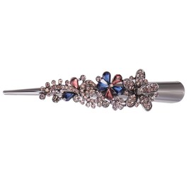 Lurrose Hair Clips, Beak Clips, Alloy, Rhinestones, Cute, Large, For Bundles, Hair Arrangement, Hair Ornaments (Color 3)