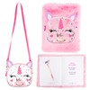 abeec Fluffy Unicorn A4 Notebook Set – Includes Girls’ Handbag,