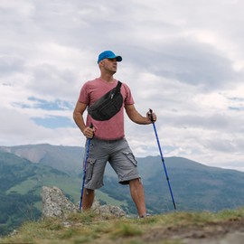 NZII Sports Fanny Pack for Men Women, Outdoor Waist Pack Bag with 6 Zipper Pockets, 1680D Nylon,Super Capacity Bum Bag with Adjustable Belt for Traveling Hiking Cycling Workout Casual (large black)