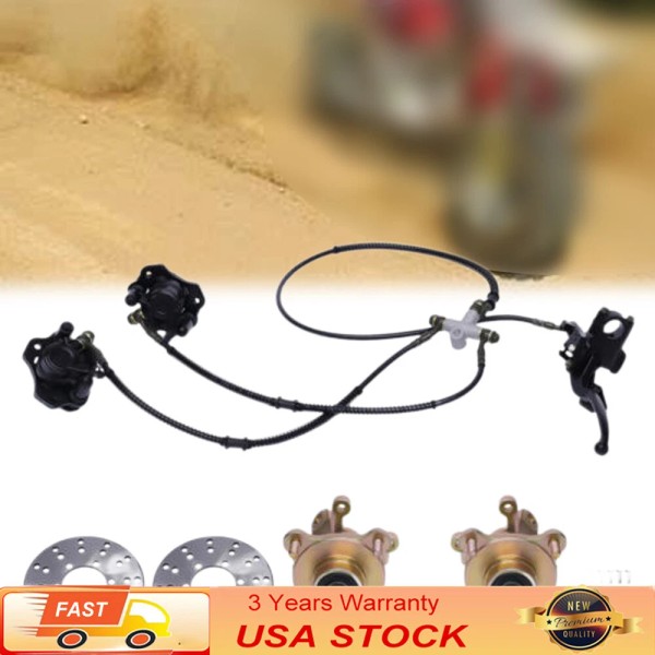 SENDERPICK ATV Front Steering Knuckle+Brake Caliper Rotor+4 Stud Wheel Hub
