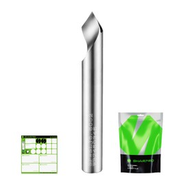 SHARPRO Chamfer Router Bits V Groove O Flute Spiral Router Bit 60 Degree 1/4 Inch Shank CNC Carbide V-bit for Engraving and Chamfering Lettering, Ideal for Wood, Acrylic and PVC