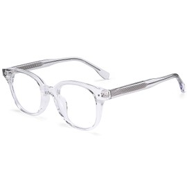 Dollger Blue Light Blocking Glasses For Woman Men Thick Frame Square Computer BlueLight Glasses Clear Lens Non-Prescription Transparent white