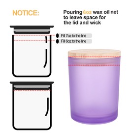 SHOWIN Thick Candle Jars for Making Candles 12 Pcs, 7 OZ Empty Jars with Wood Lids for Candle Making, Sample Container, Frosted Purple