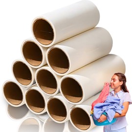 Retoo Fusselrollen Set 600 Blatt, 10 x 60 Blatt Ersatzrollen Fusselroller für Tierhaare, Katzenhaare, Hundehaare, Fusselrolle Kleidung, Extra Klebriger tragbarer Fusselentferner, Hundehaare Entferner