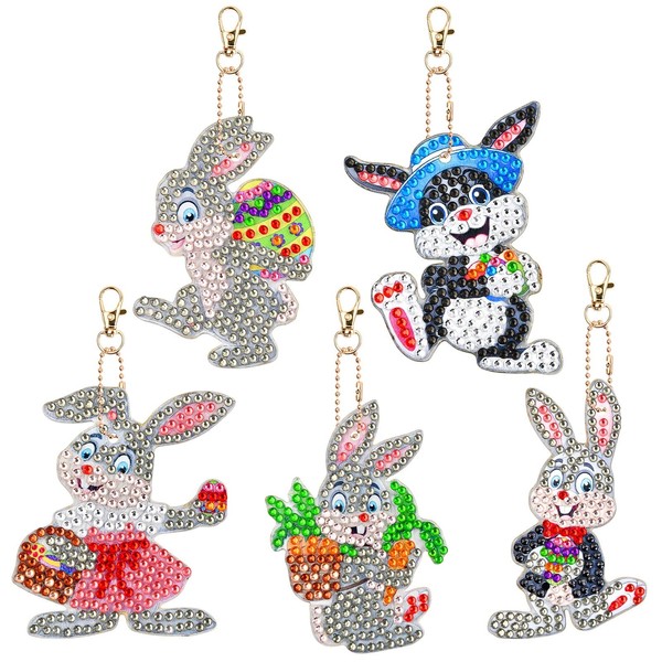Vesaneae Pack of 5 DIY Diamond Painting Keychains, Diamond Painting