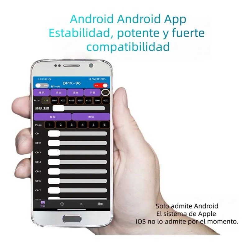Interfaz Dmx Rdm Via Bluetooth Smartphone 96 Canales Con App