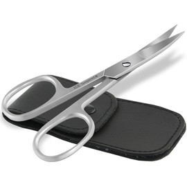 Left-Handed Nail Scissors 9 cm Curved Cutting Surface with Case