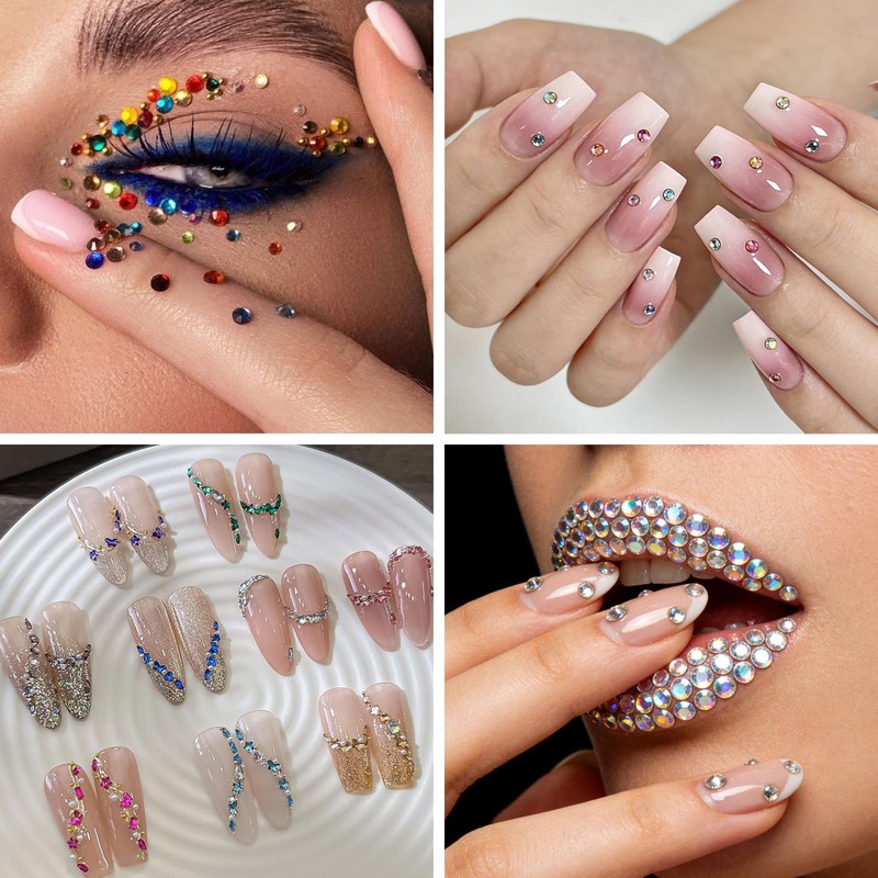 Molirex Rhinestones Flat Back Nail Gems Crystal Art Rhinestones Bedazzling