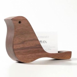Gaolinci Wooden Business Card Holder for Desk, Bird Shape Card Storage and Display Stand