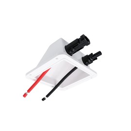 Trisinger Solar Roof Feed-Through ABS Solar Dual Cable Guide with 0.33ft 10AWG Cable, Weatherproof and UV Resistant, for Solar Project on Rv, Boat, Motorhome