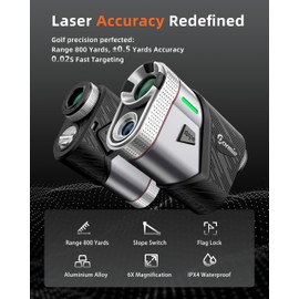 Dormie Golf Rangefinder with Slope,800 Yards Laser Range Finder Golfing,Aluminum Alloy Body,Flag Pole Locking Vibration,Slope Compensation,6X Magnification Rangefinder with Magnet,T100 Black