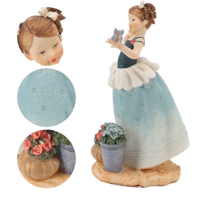 Victorian Girl Resin Ornament Exquisite Cute Stable Desktop Resin Handicraft
