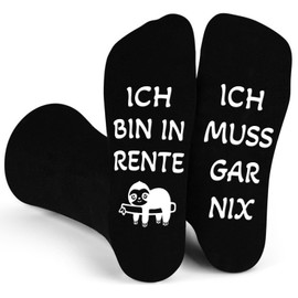 Kisvic Funny Socks Pensioner Gift Man, I Am In Pension I Must Gar Nix, 43-46 Pensioner Gift Men, Farewell Colleague Retirement Entry Gift for Dad Grandpa Men, black