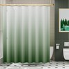 AmazerBath Fabric Shower Curtain Set, Ombre Grass Green Shower Curtain