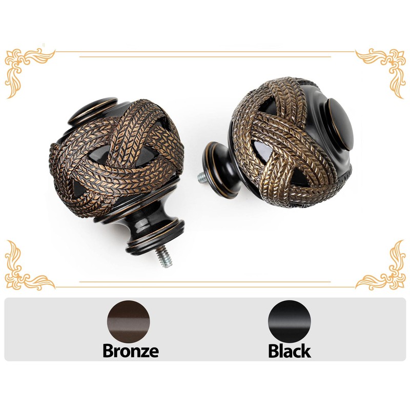 USFOOK Black Curtain Rods for Windows 72 to 144 Inch,