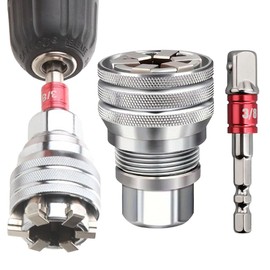 2PCS Socket Wrench Set,Multi-Function Universal Tool - Universal Maintenance Tool, 10-19mm Universal Adjustable Socket Wrench,Impact Grade 3/8" Socket Adapter (SET-1)