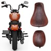 Motorcycle Brown Crocodile Front Driver Solo Seat+Rear Passenger Pillion Pad