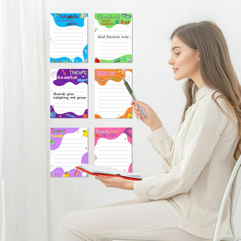 12 Set Teacher Appreciation Gifts Bulk,Teacher Appreciation Sticky Note with