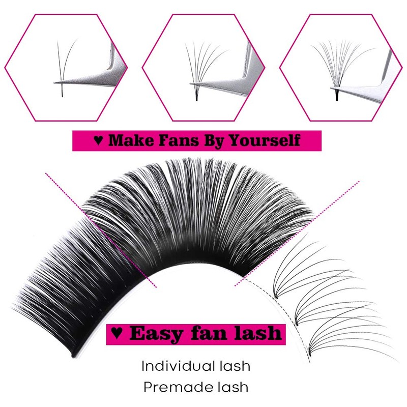FADVAN Easy Fan Lashes, Self Fanning Volume Russian Eyelash Extensions